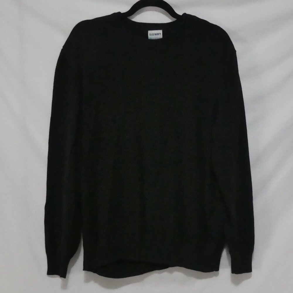 OLD NAVY | XXL | Solid Black Long Sleeve Crewneck Cotton Sweater